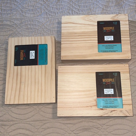 🏠HOBBY LOBBY SET 3 WOODPILE PHOTO FRAME - Picture 1 of 3